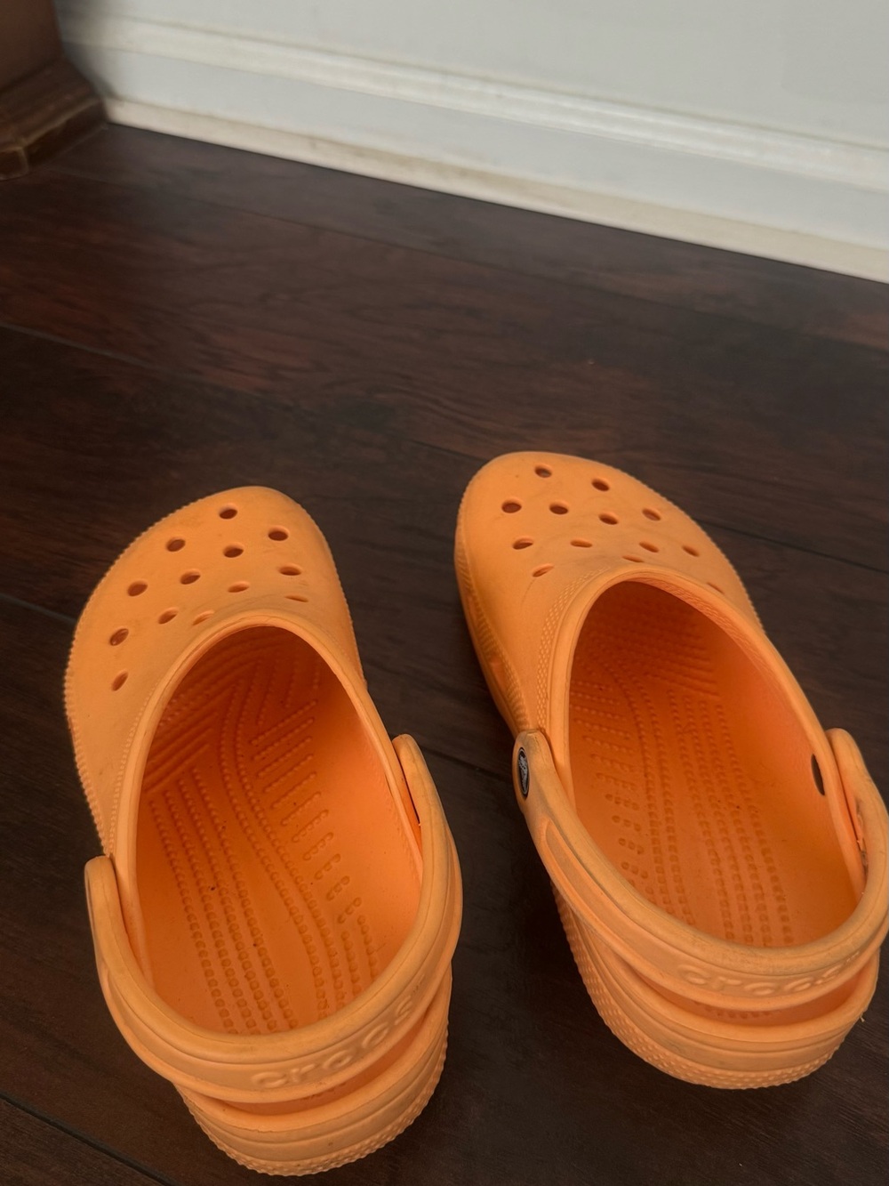Orange crocs